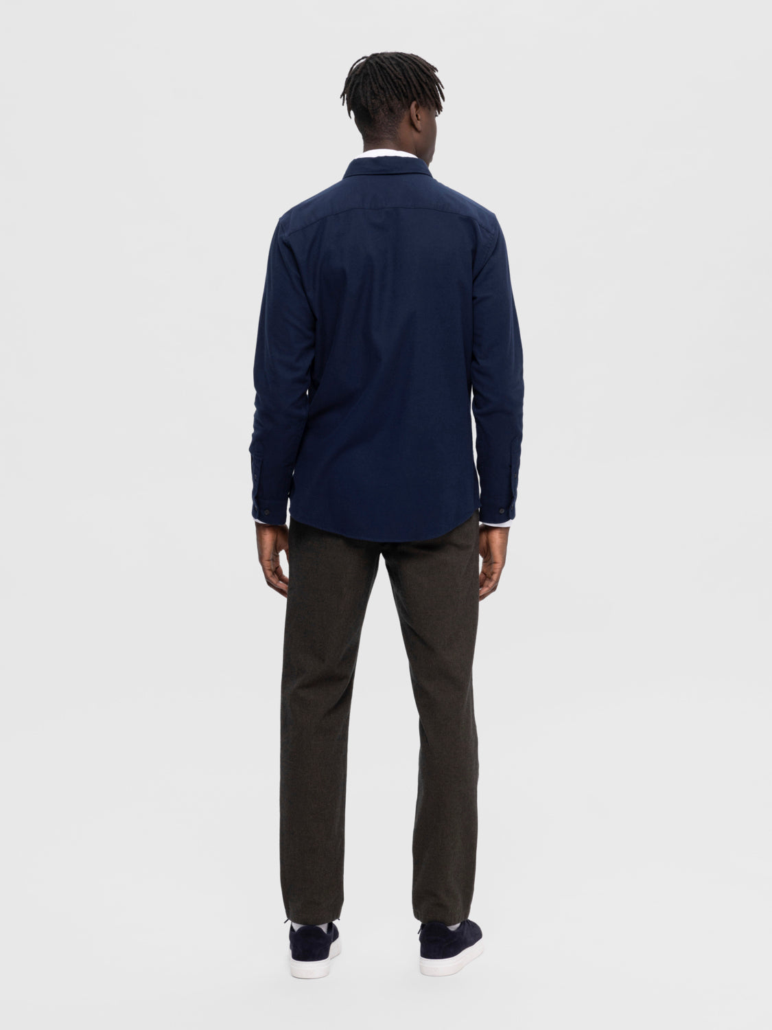 SLHSLIMOWEN-FLANNEL Shirts - Dark Sapphire