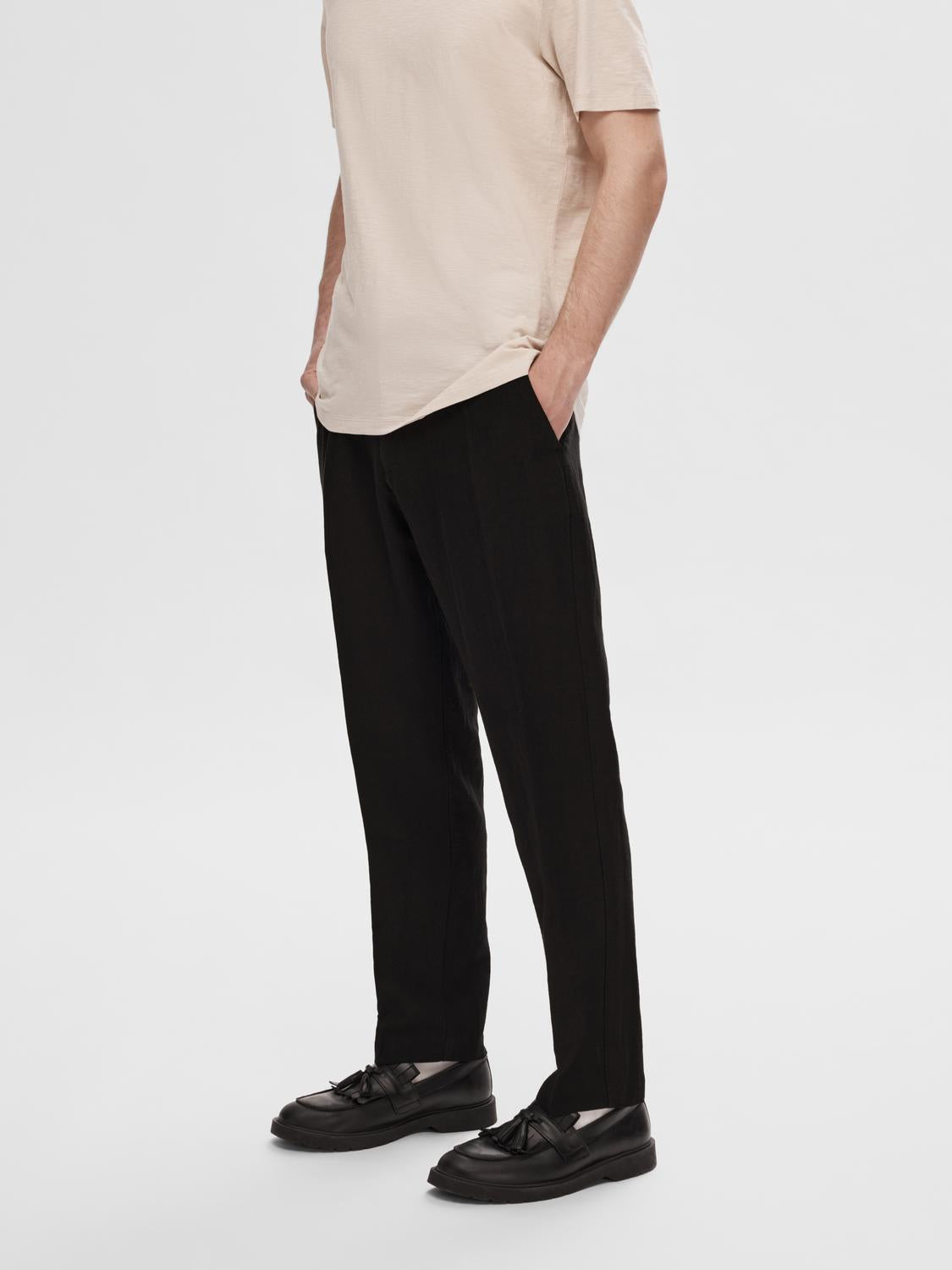 SLH196-STRAIGHT Pants - Black