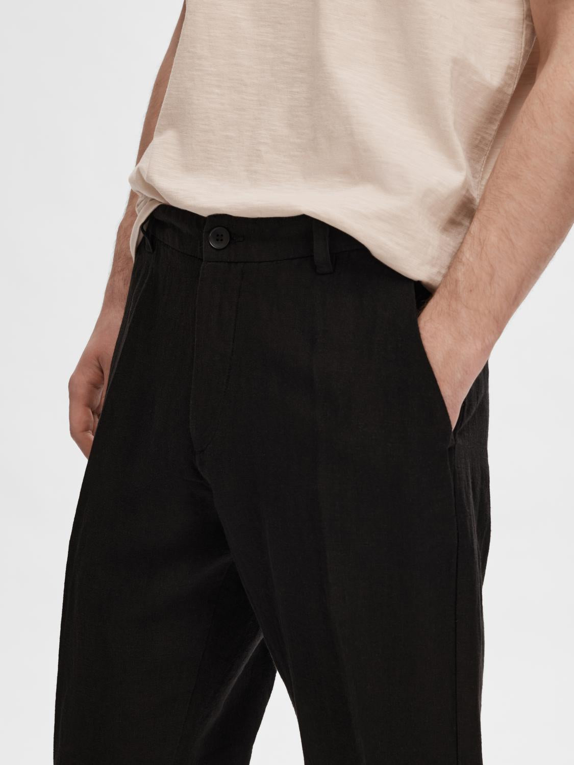 SLH196-STRAIGHT Pants - Black