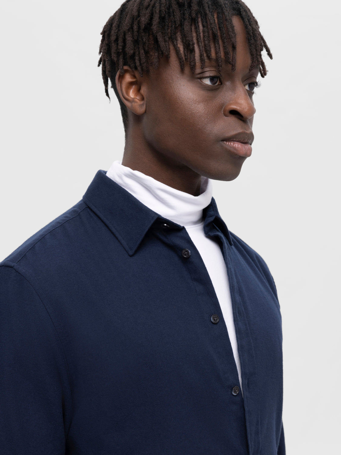 SLHSLIMOWEN-FLANNEL Shirts - Dark Sapphire