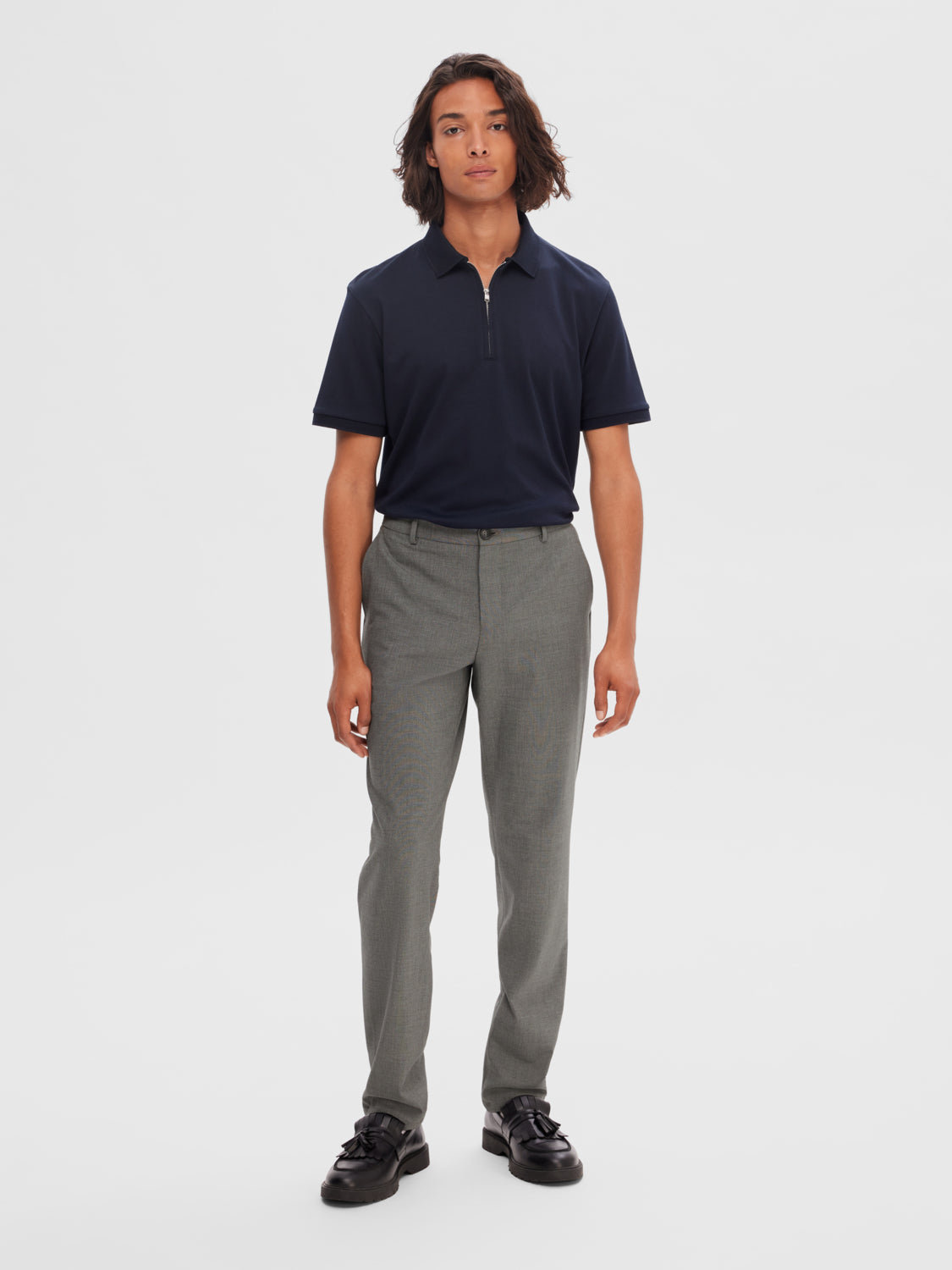 SLHSLIM-ROBERT Pants - Grey Melange