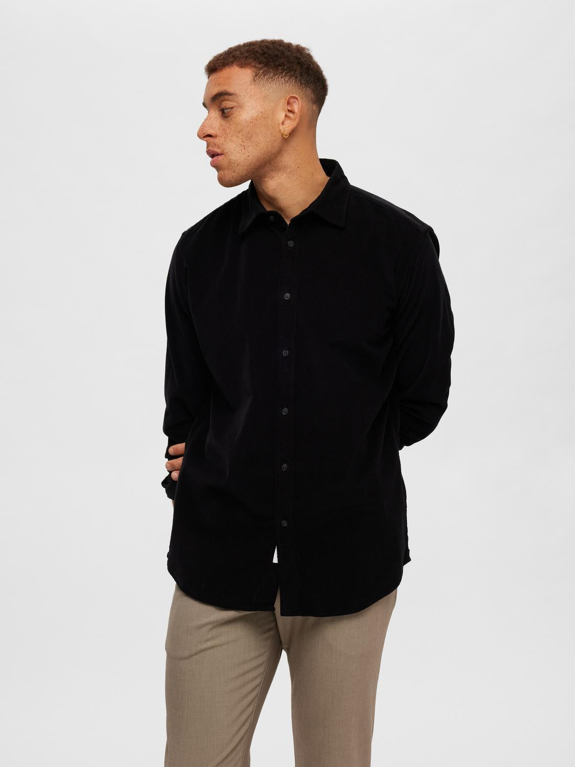 SLHREGOWEN-CORD Shirts - Black