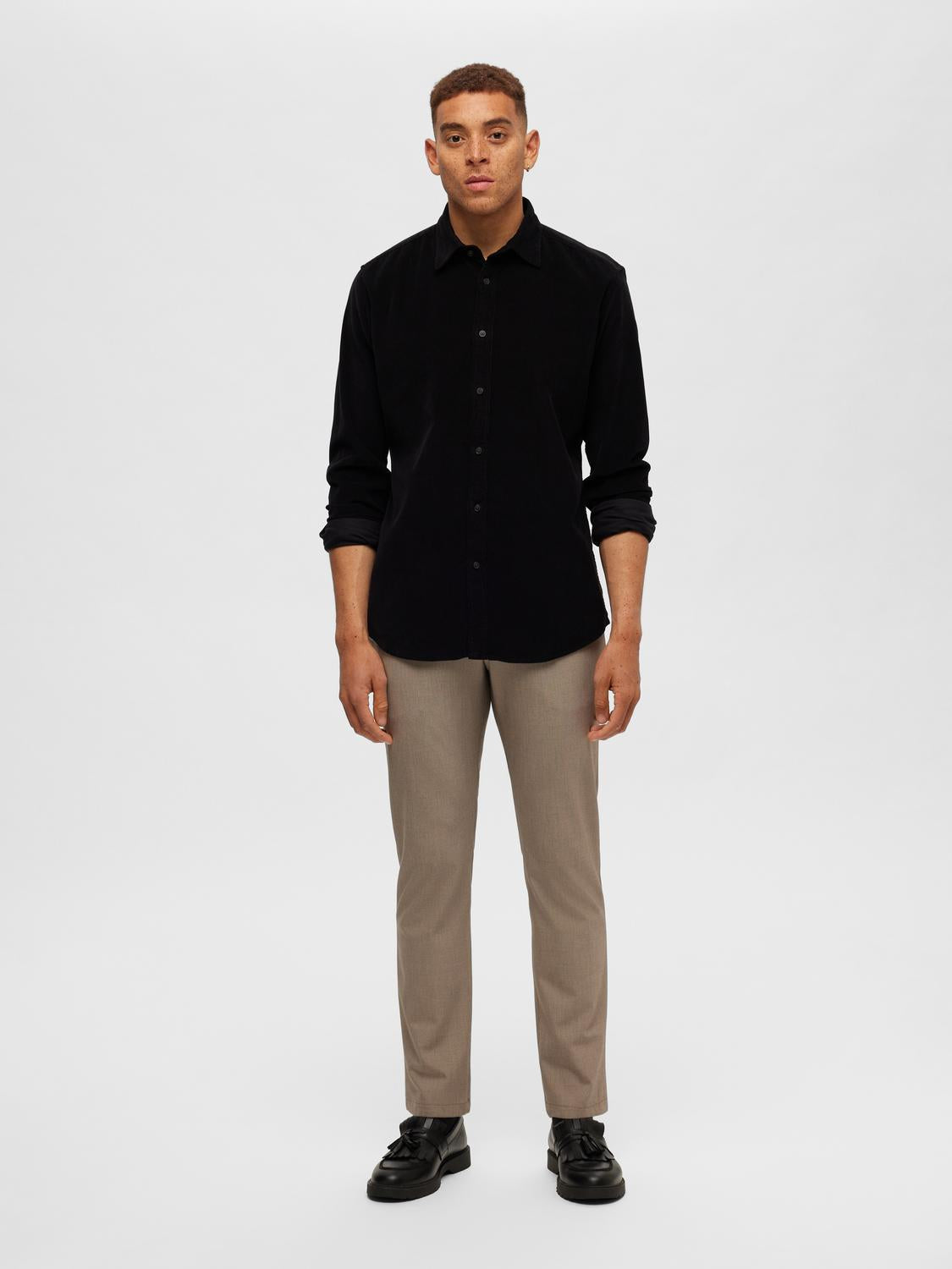 SLHREGOWEN-CORD Shirts - Black